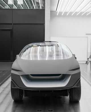 futuristic Audi car in the production hall