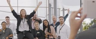 People cheering