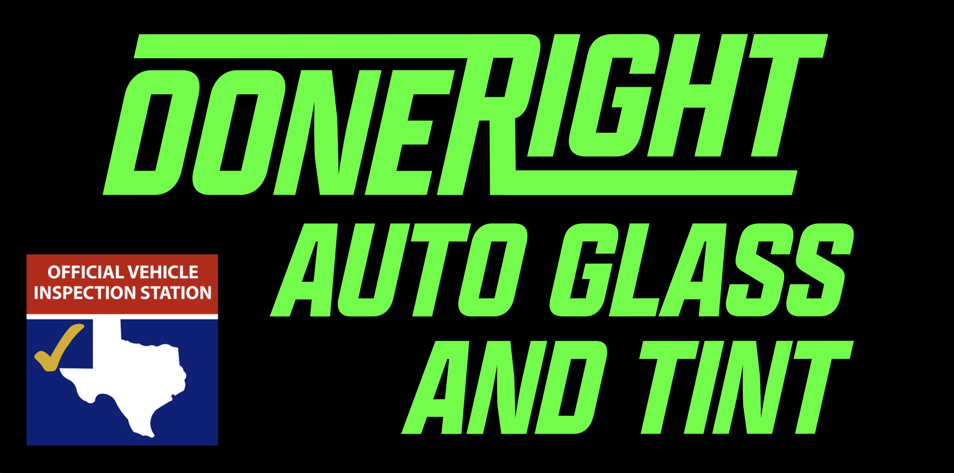 logo for done right auto glass and tint company