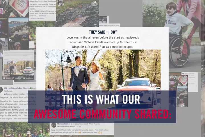 Collage of Wings for Life World Run Social Media Posts