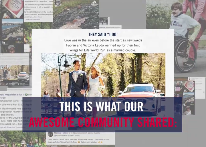 Collage of Wings for Life World Run Social Media Posts