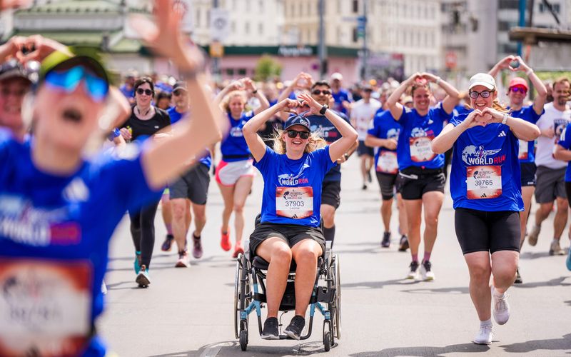Participants seen during the Wings for Life World Run in Vienna, Austria on May 10, 2026