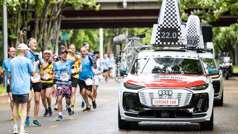 Participants seen during the Wings for Life World Run in Vienna, Austria on May 4, 2025.
