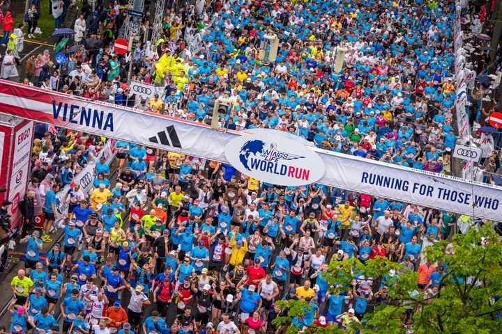 Participants seen during the Wings for Life Worldrun - Flagship Run in Vienna, Austria on May 4, 2025.