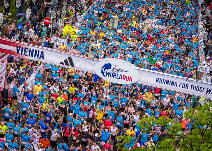 Participants seen during the Wings for Life Worldrun - Flagship Run in Vienna, Austria on May 4, 2025.
