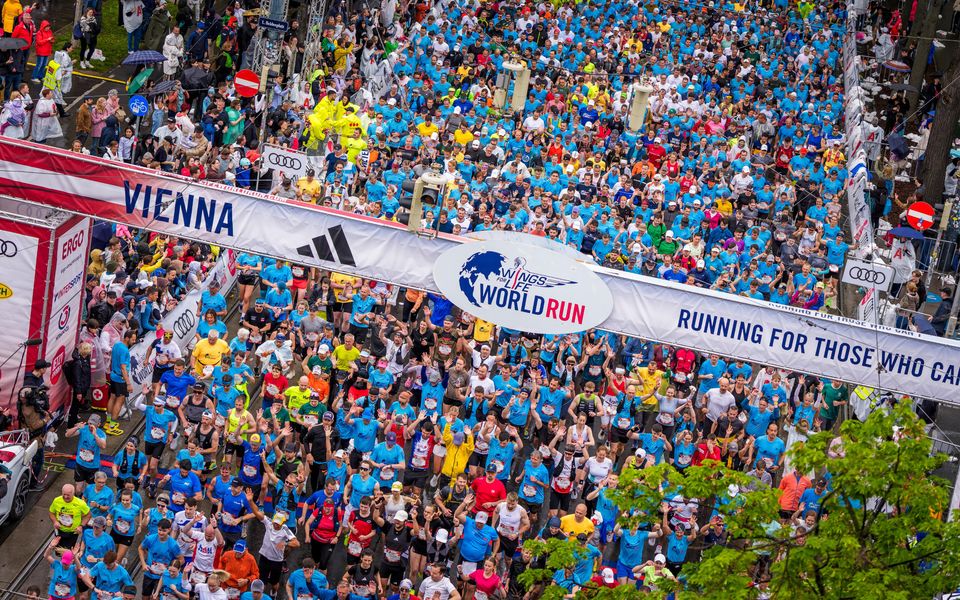 Participants seen during the Wings for Life Worldrun - Flagship Run in Vienna, Austria on May 4, 2025.