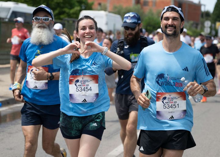 Participants seen at the Wings for Life World Run Flagship Run in Zadar, Croatia on May 4, 2025.
