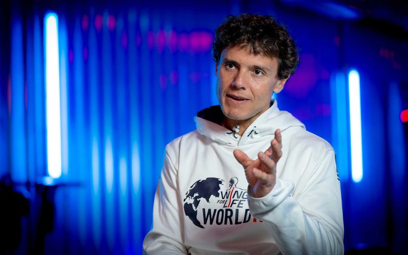 Cisco Garcia is seen during the Wings for Life World Run 2025 shooting in Madrid, Spain on January 28, 2025.