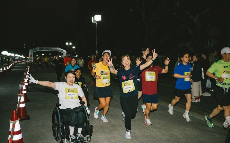 Participants seen during the Wings for Life World Run in Tokyo, Japan on May 04, 2025.