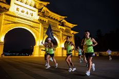 Participants running at Wings For Life World Run App Run in Taiwan on May 5, 2024