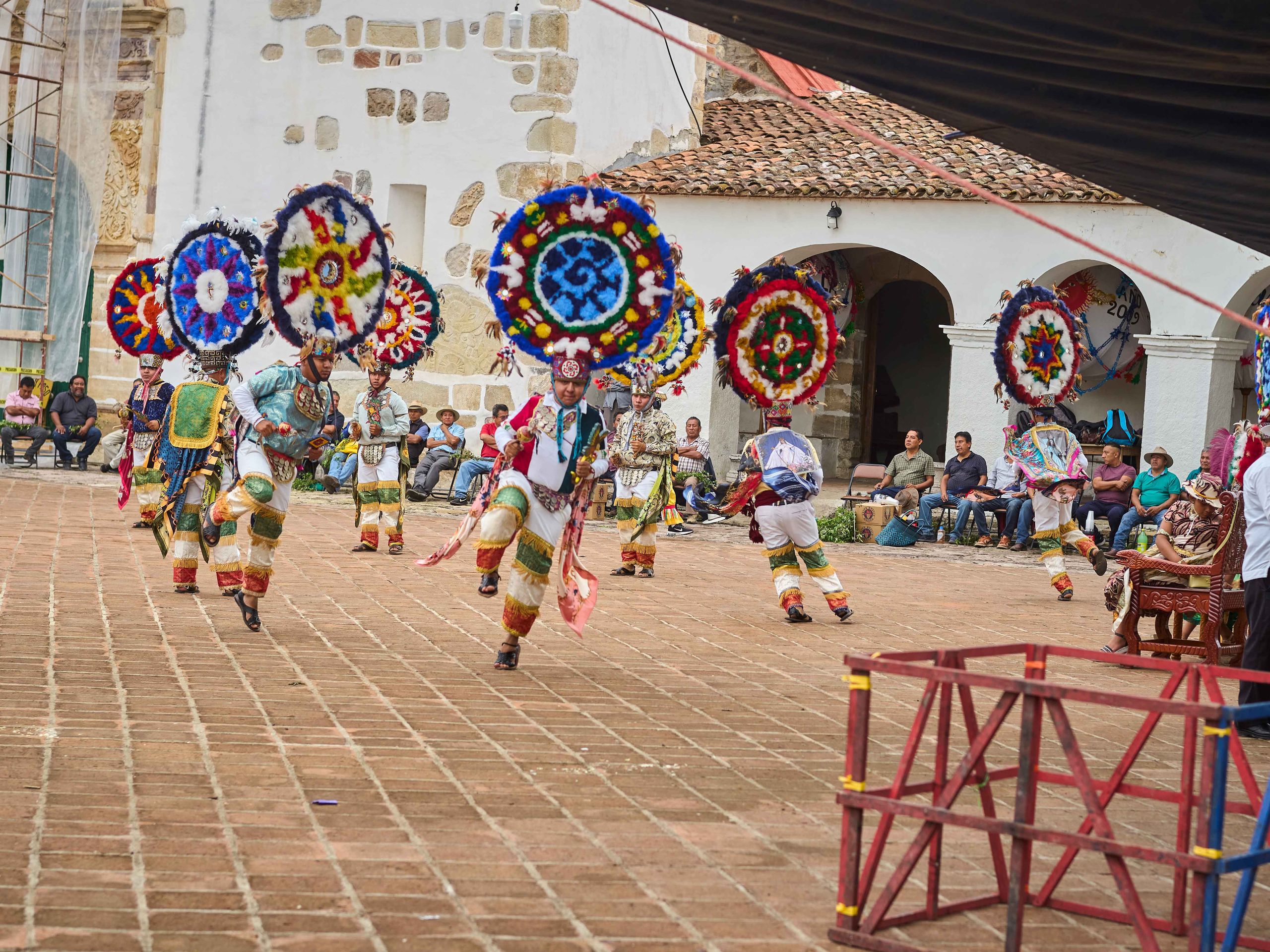 Group of Zapotec dancers in costums.
