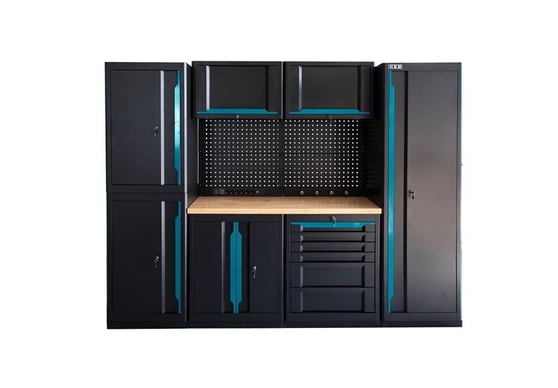 HBM professionelles, modulares Werkstattsystem der Extraklasse, 10-teilig, schwarz-blau