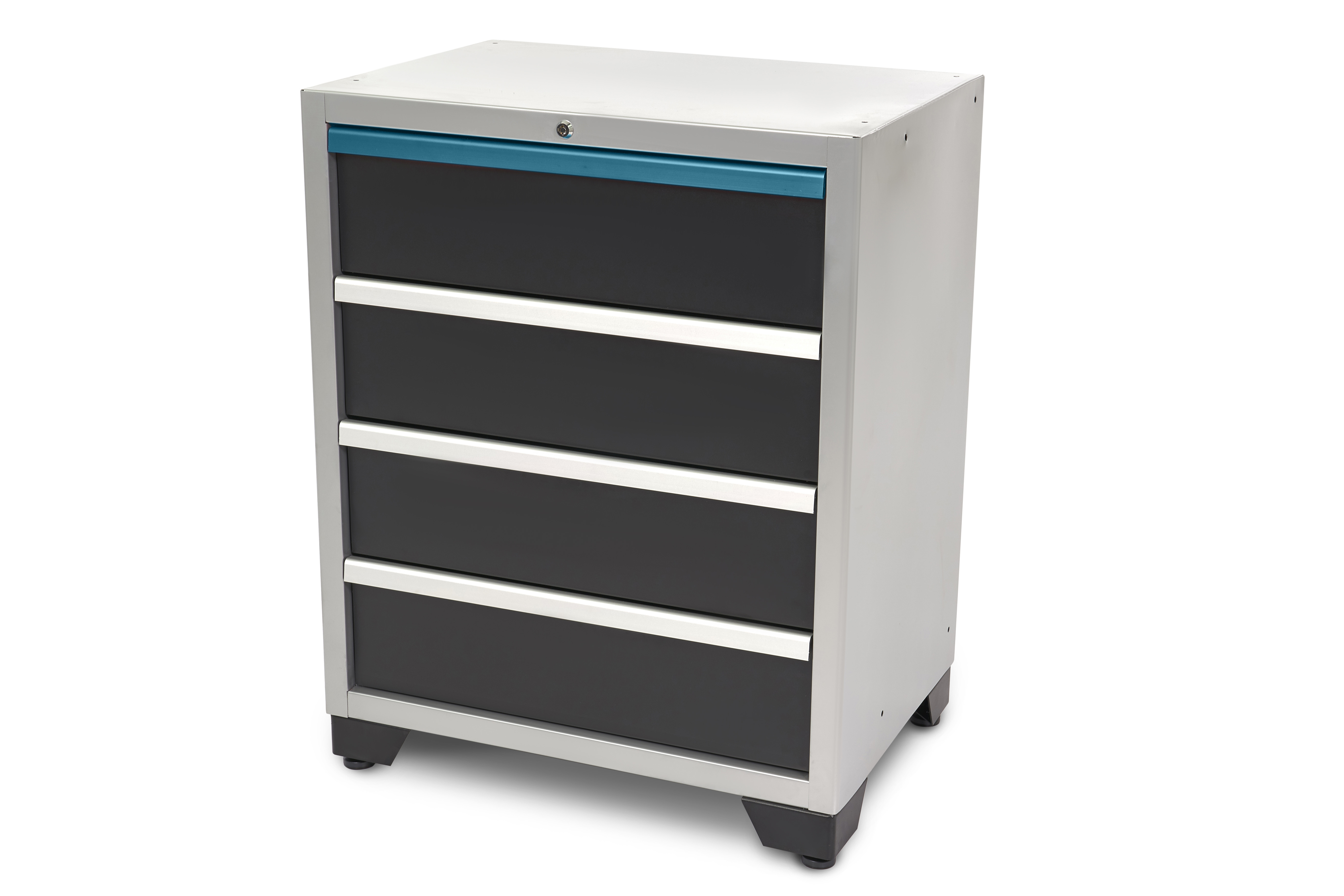 HBM 4 Schubladen Deluxe Profi-Werkzeugschrank für Werkstattausrüstung schwarz blau