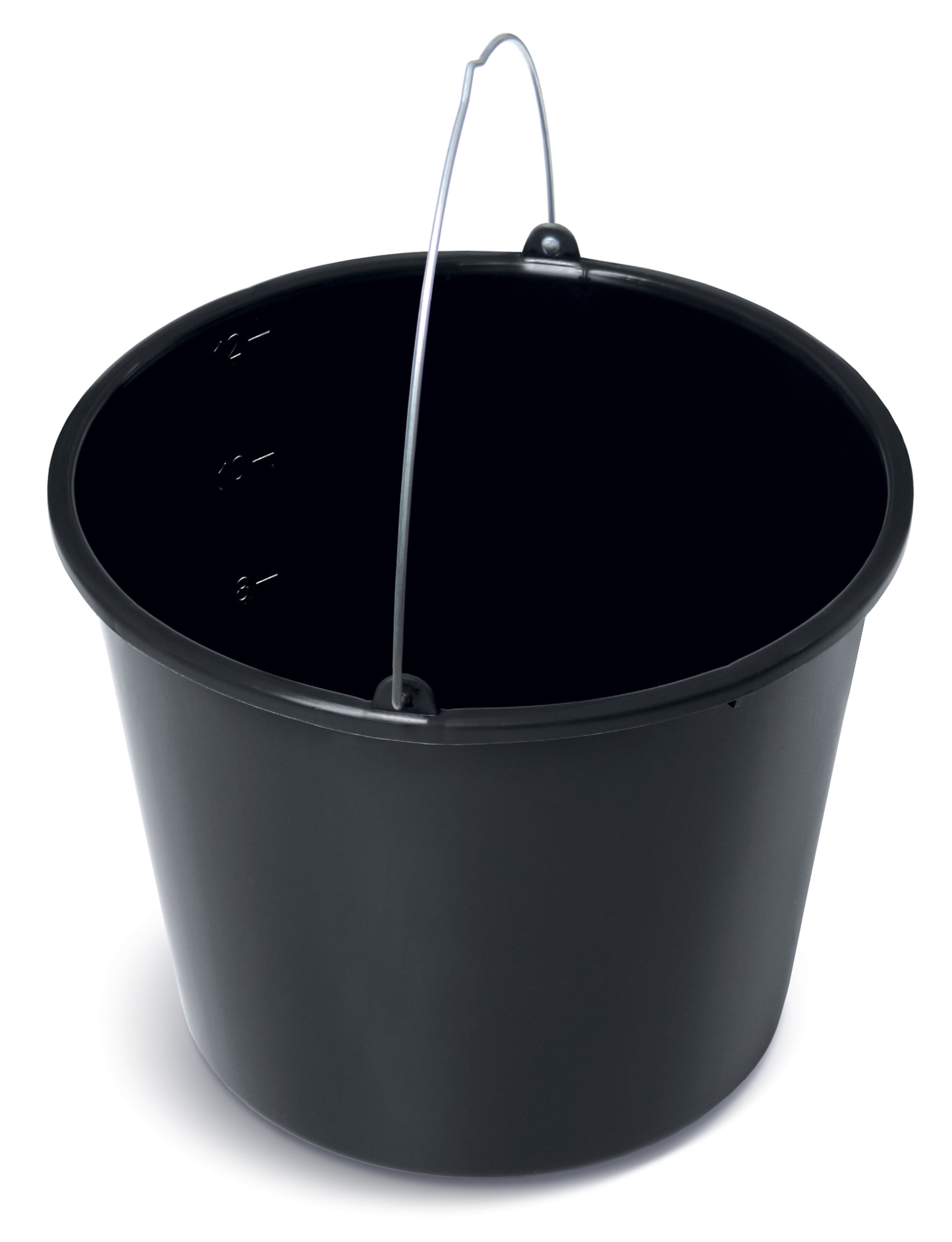 Toolland Seau De Chantier Rond Plastique Noir 12 Litres - Polyvalent Et Robuste