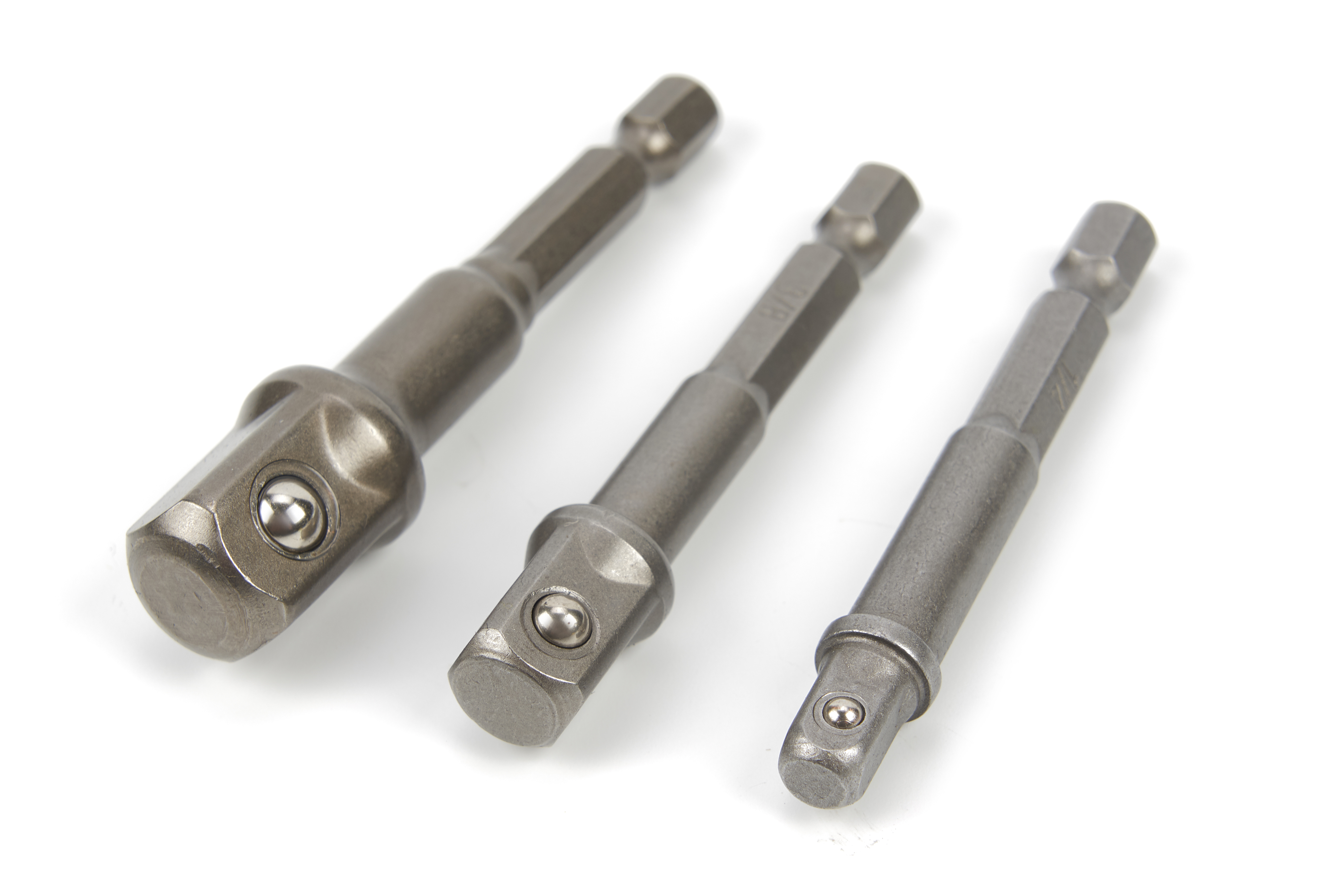 HBM PROFI 3-delige bit - Dop adapterset met HEX aansluiting