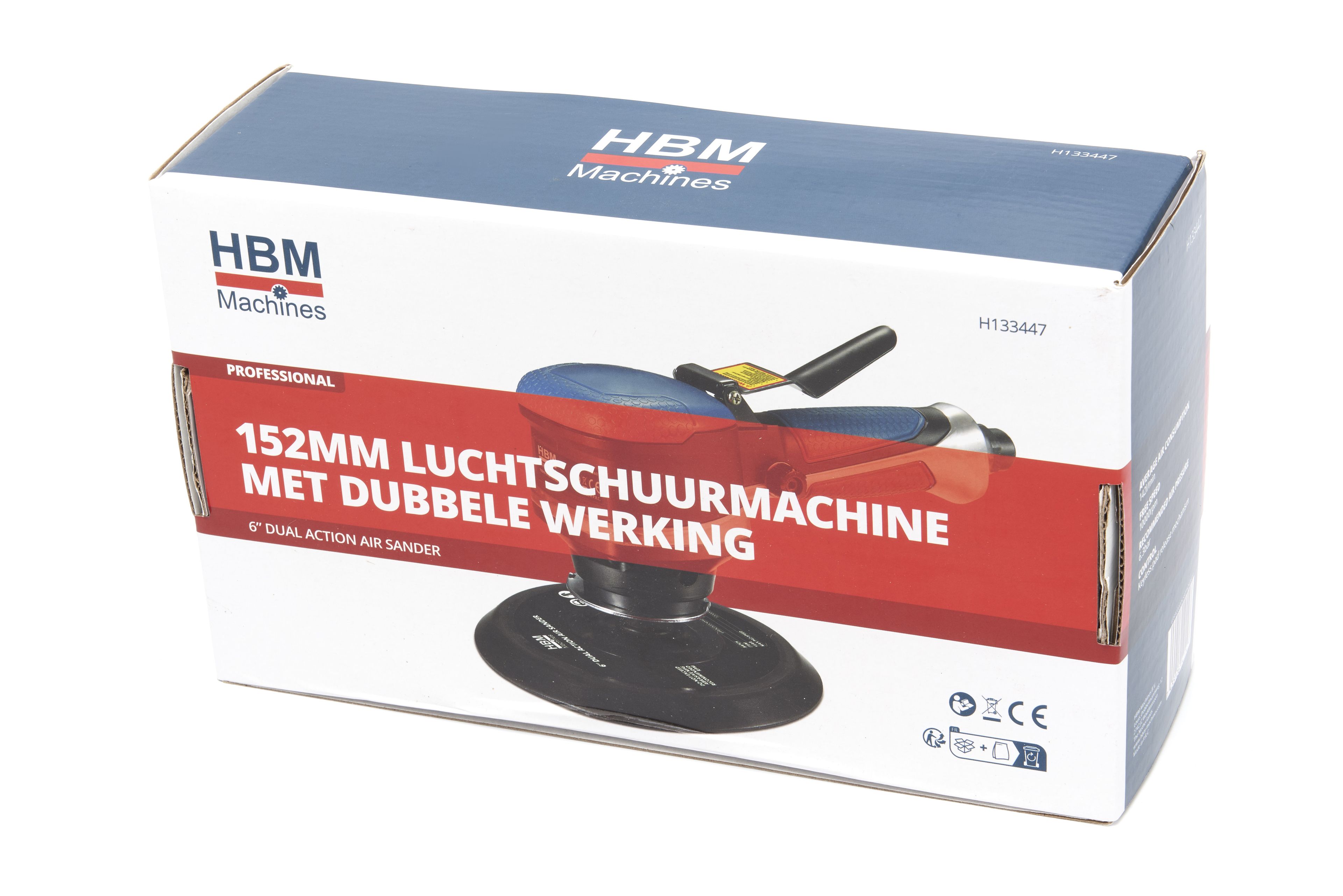 HBM 150 mm pneumatische schuurmachine | HBM Machines