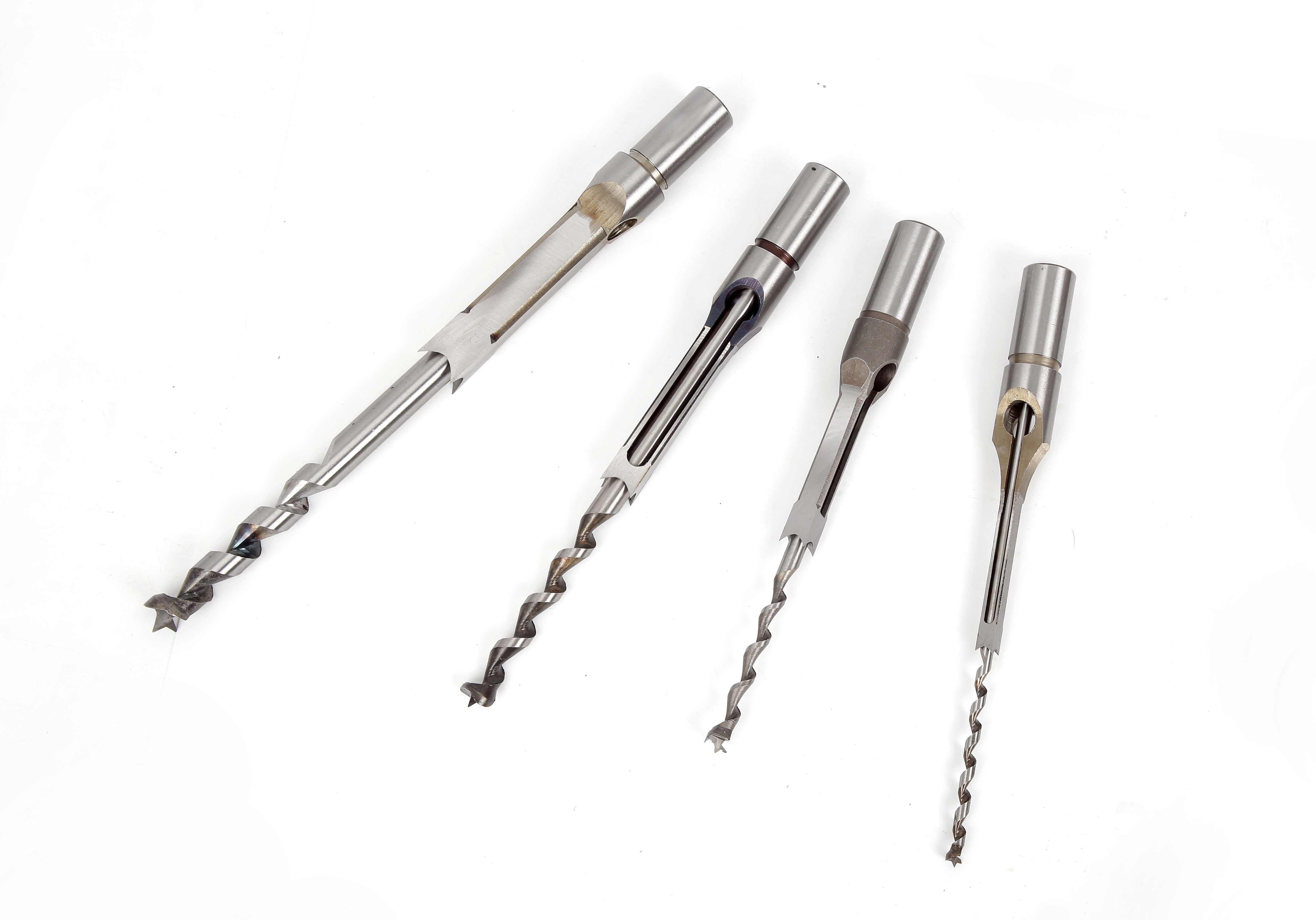 Vierkante gaten-boorsets, houtbewerking HSS hout morteren beitel putten gaten morteren boorset met adapter, 6,4 mm 8 mm 9,5 mm 12,7 mm