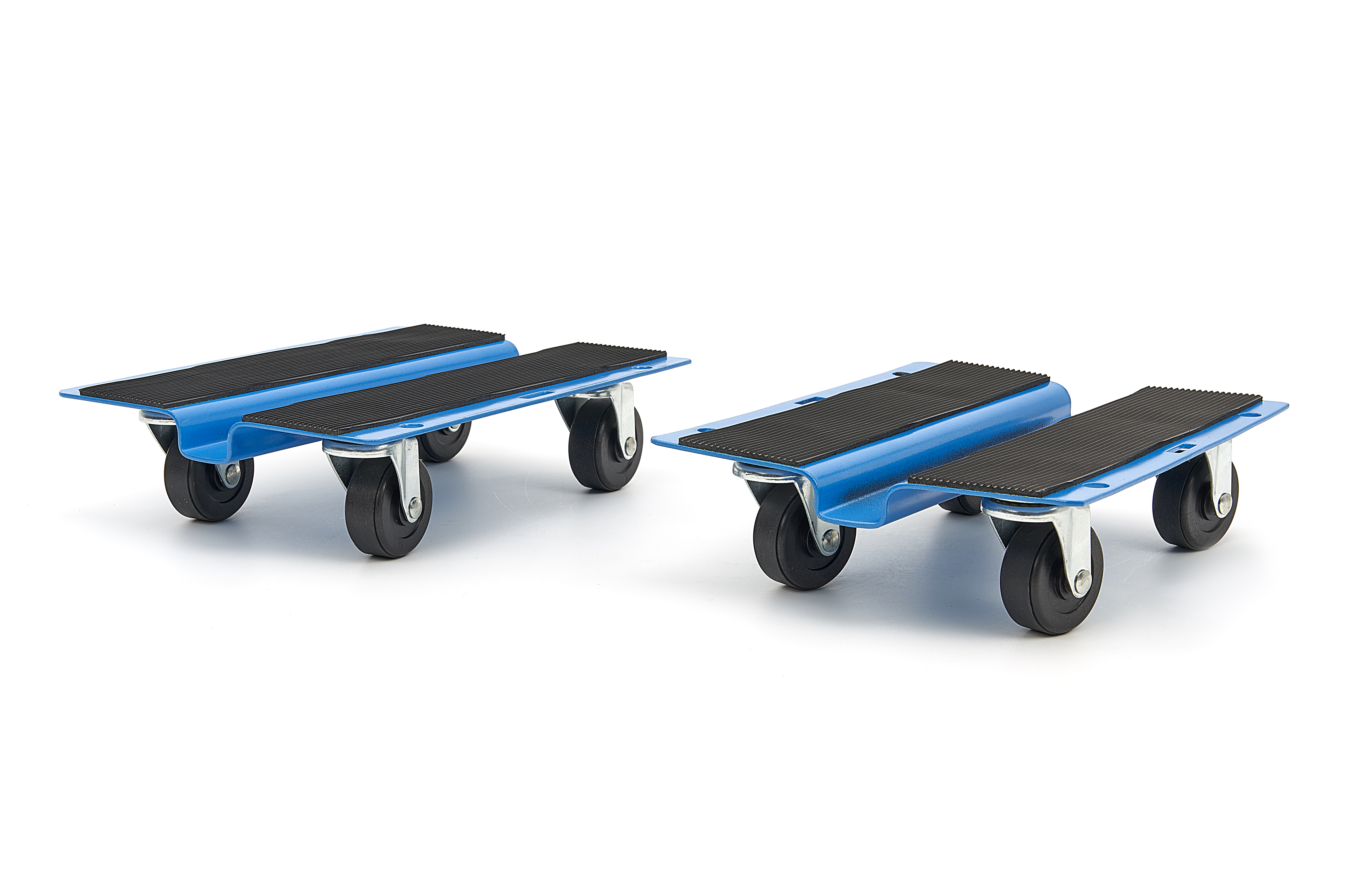 Set Di 2 Carrelli Per Pneumatici DURHAND - Portata 680 Kg, Ruote Girevoli Bloccabili, Colore Argento