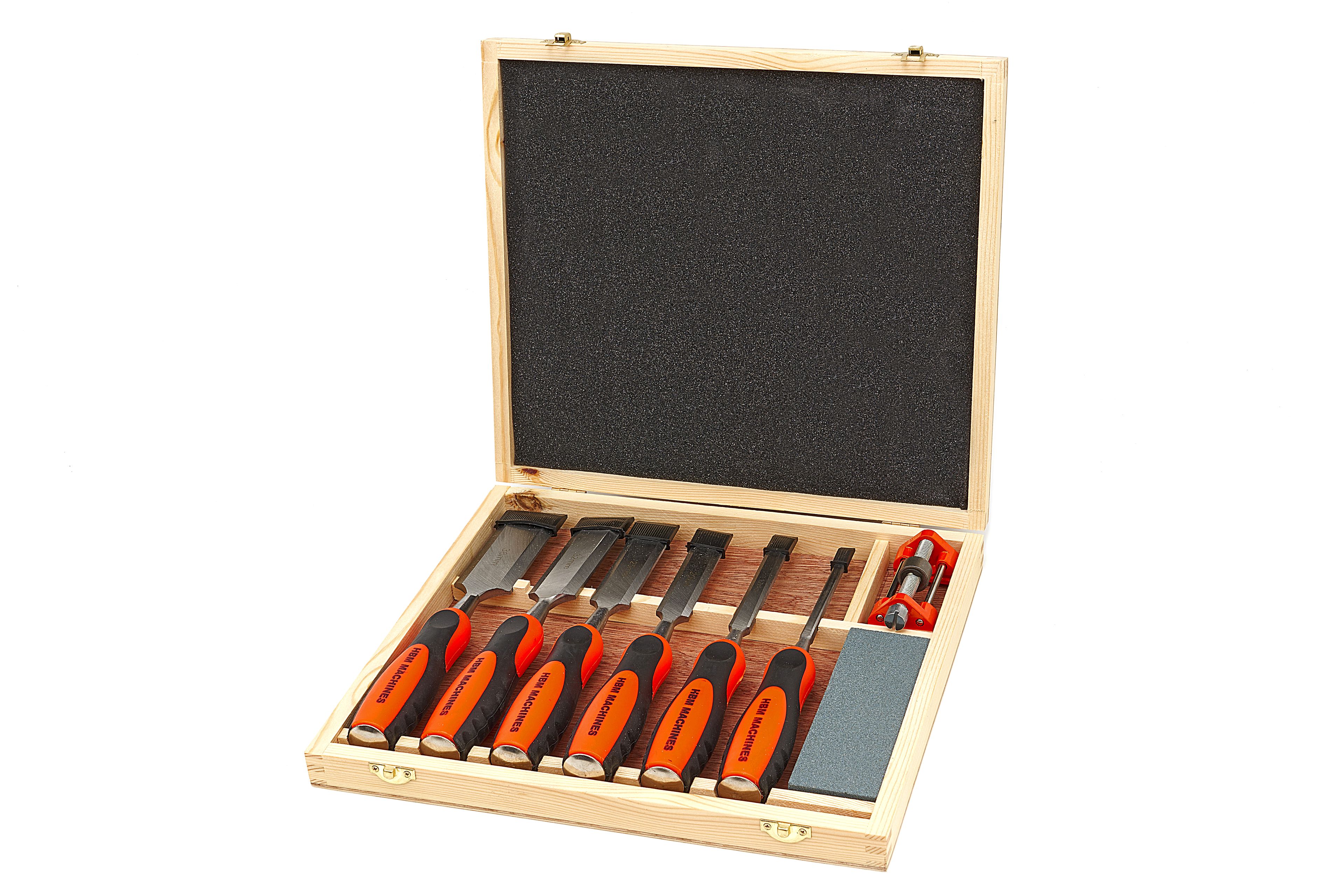 Coffret bois de 5 ciseaux à bois manche bois – 8 à 20 mm Outifrance Outillage sculpture, ciseaux
