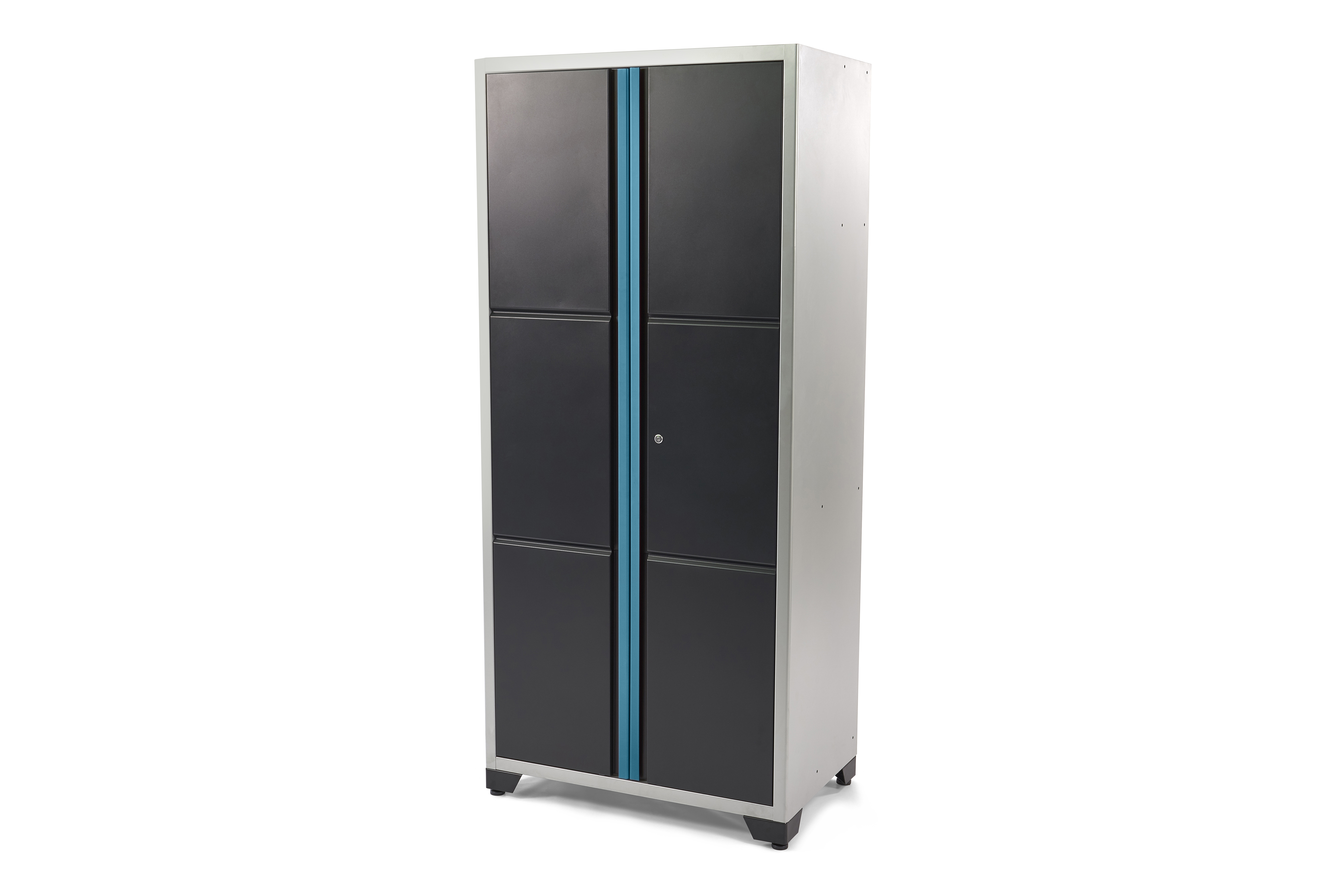 HBM Deluxe Double Professional Werkzeugschrank für Werkstattausrüstung schwarz blau