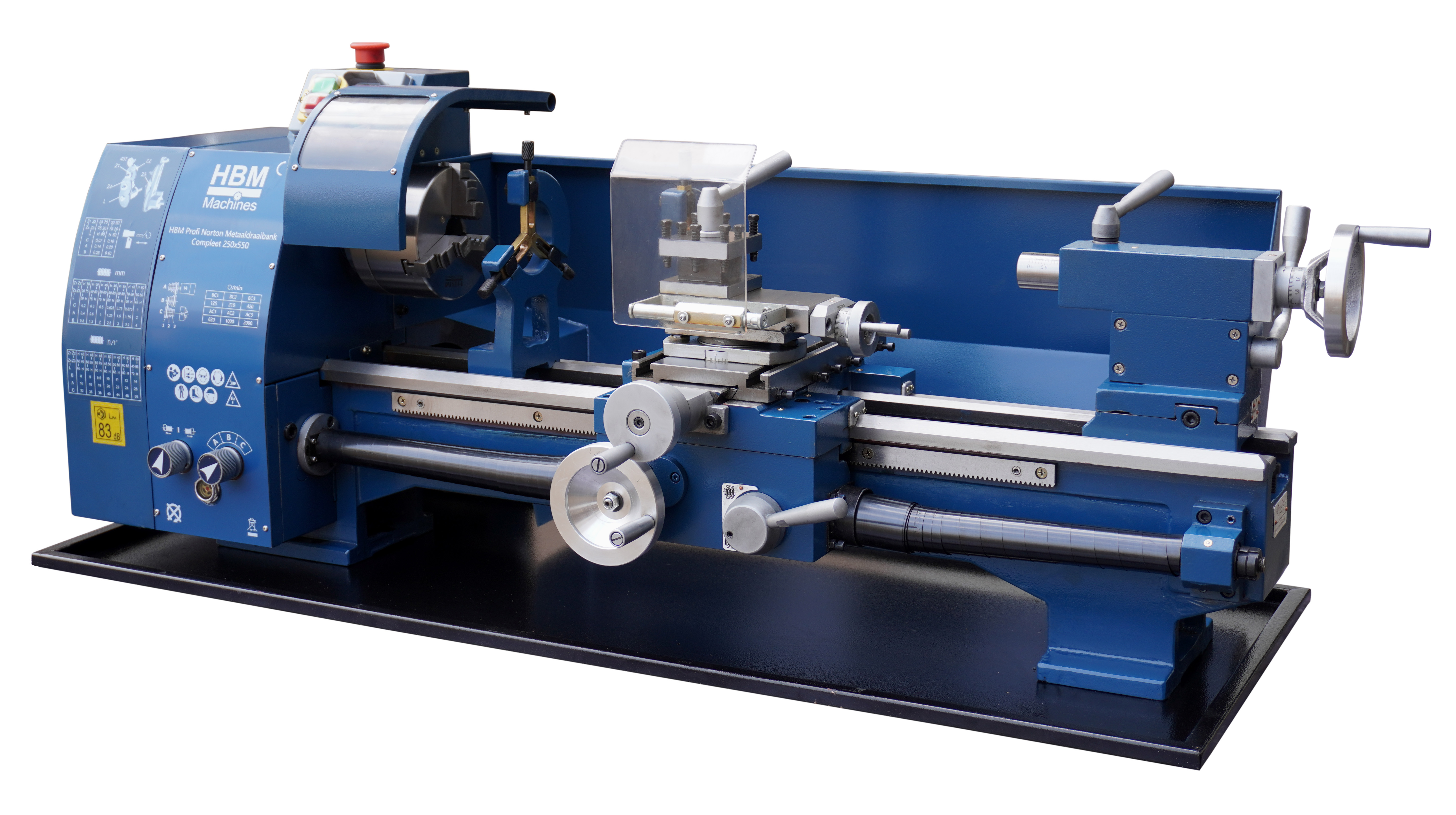 HBM Metalldrehbank 250 x 550, Norton, komplet