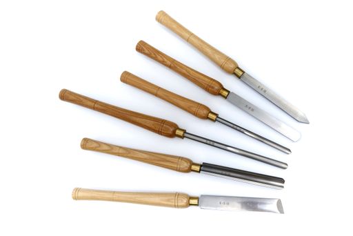 Jeu De 8 Ciseaux Pour Tour à Bois Willonin - Outils HSS Manches Bois Ergonomiques