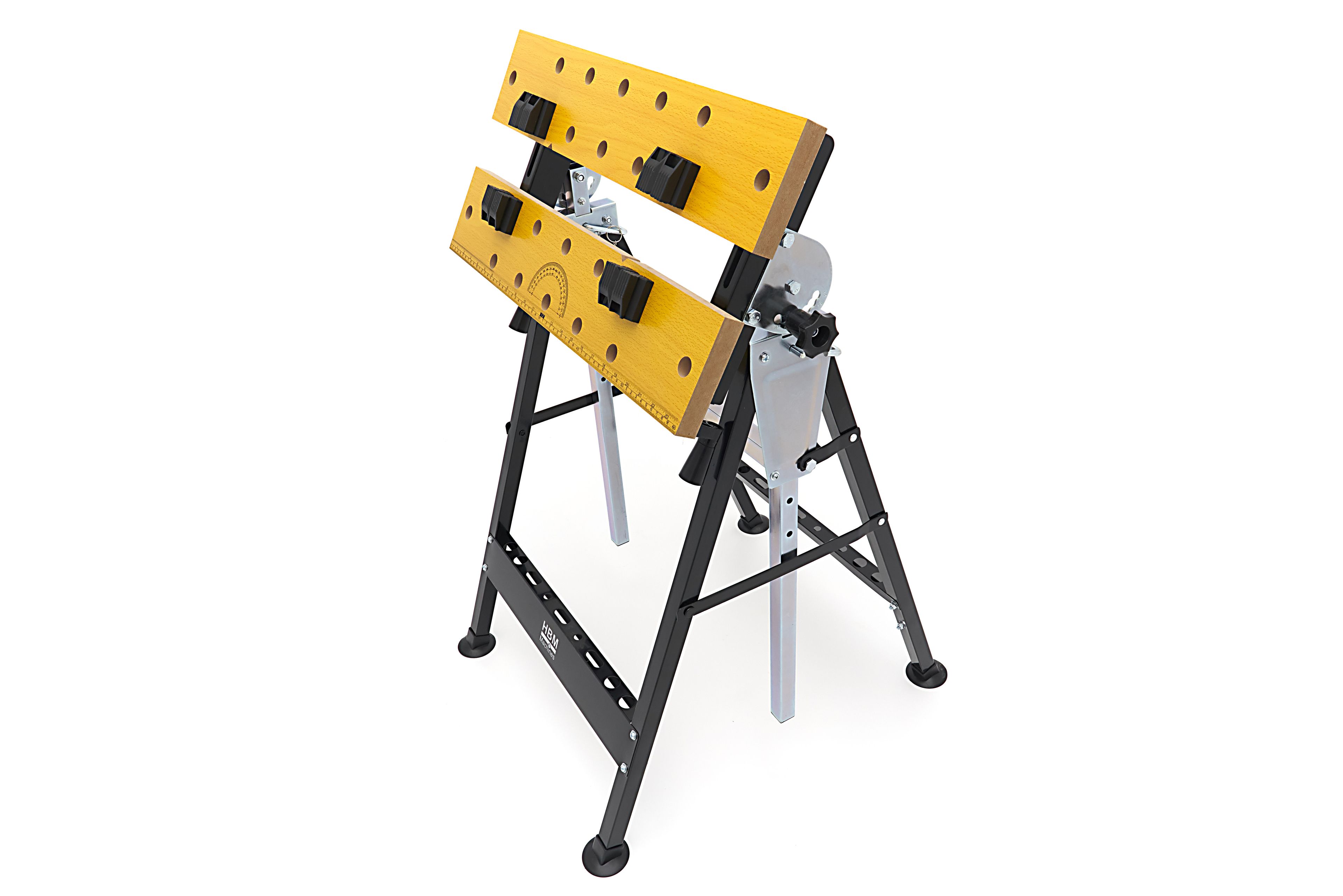 WORDFUN Établi Portable, Établi De Menuiserie Domestique, L'étau Du Menuisier Étau À Bois, Ajustable Établi En Bois Dur, 4 Limit Blocks, 2 G-Clamps, Pour Le Travail Du Bois