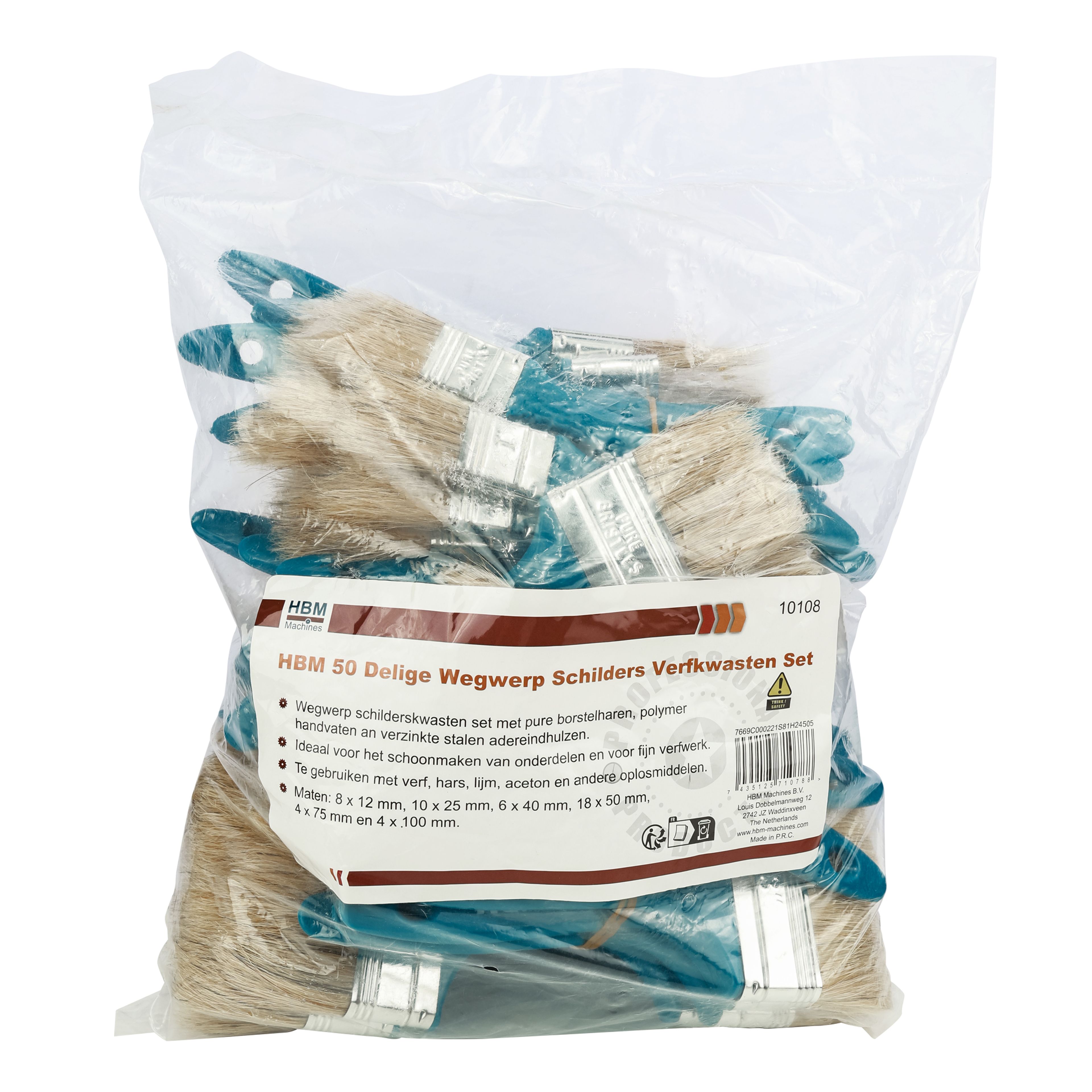 Ensemble De 50 Pinceaux À Peindre À Plat Avec Cheveux