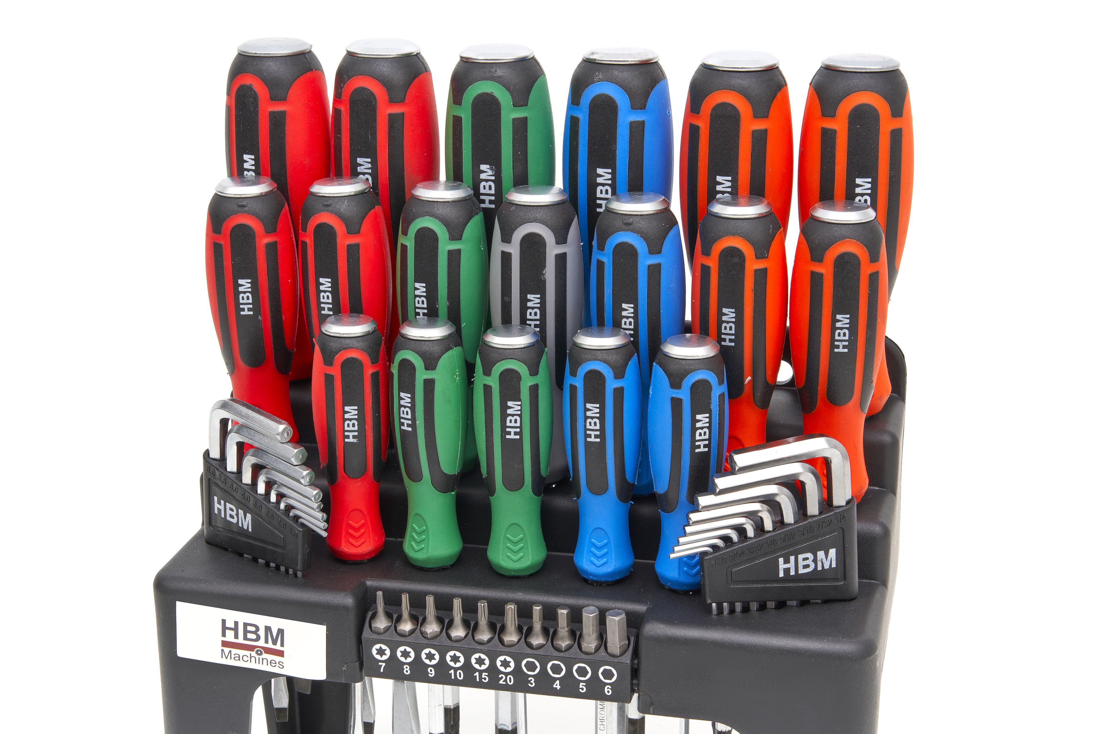 HBM PROFI 44-delige soft grip schroevendraaierset, inbussleutelset en bitset