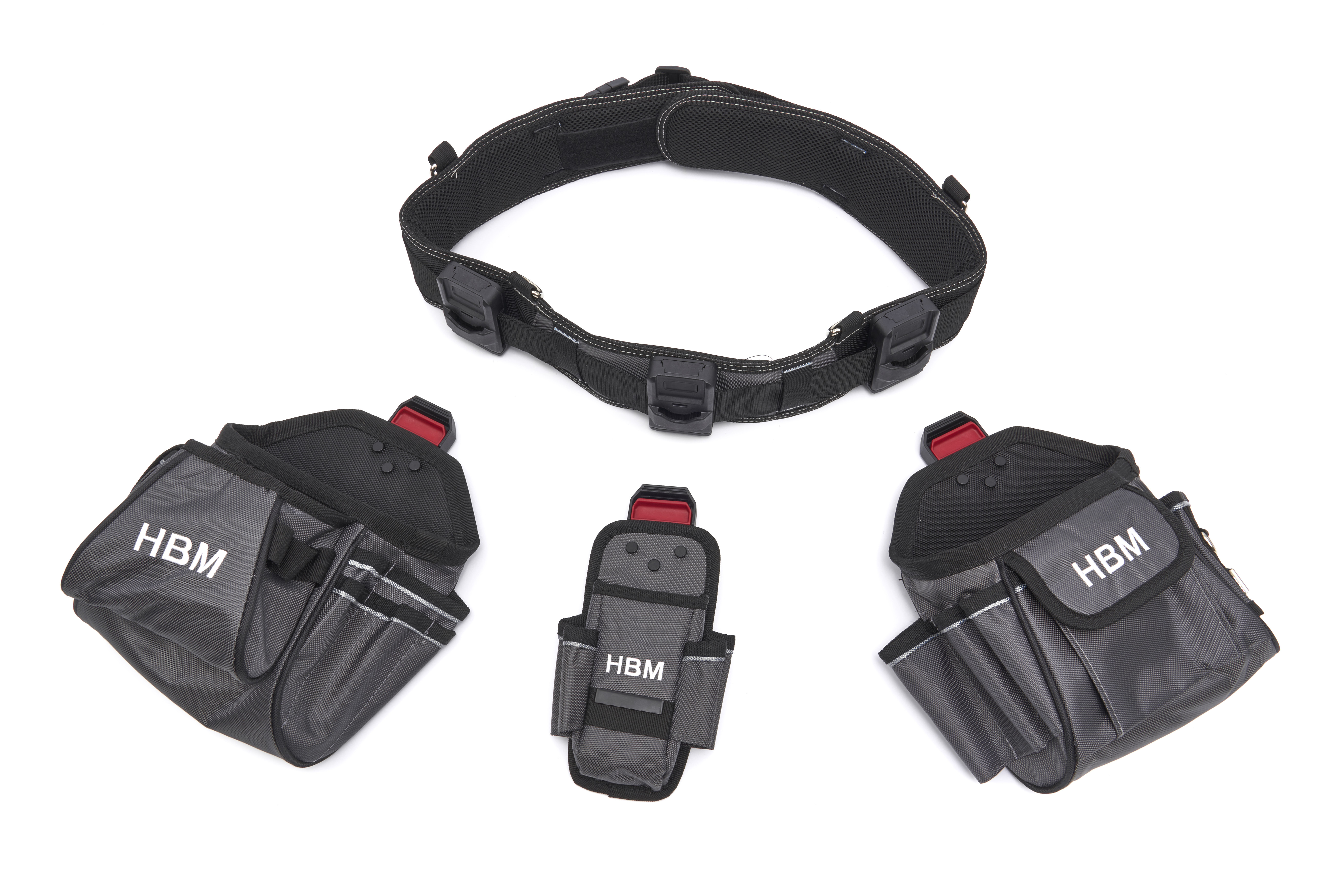 Wartool Ceinture à Outils De Construction Robuste 11 Poches, Gris Et Noir, Sac Banane, Pochette à Outils, Avec Boucle à Dégagement Rapide, Réglable Jusqu'à 94 Cm