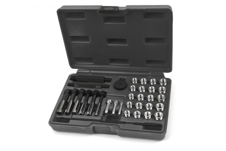 Greensen Kit Réparation Filetage Bougie Préchauffage 33 Pièces – Inserts Acier M8/M10/M12 – Outil Pro Anti-Rouille Pour Moteurs Diesel