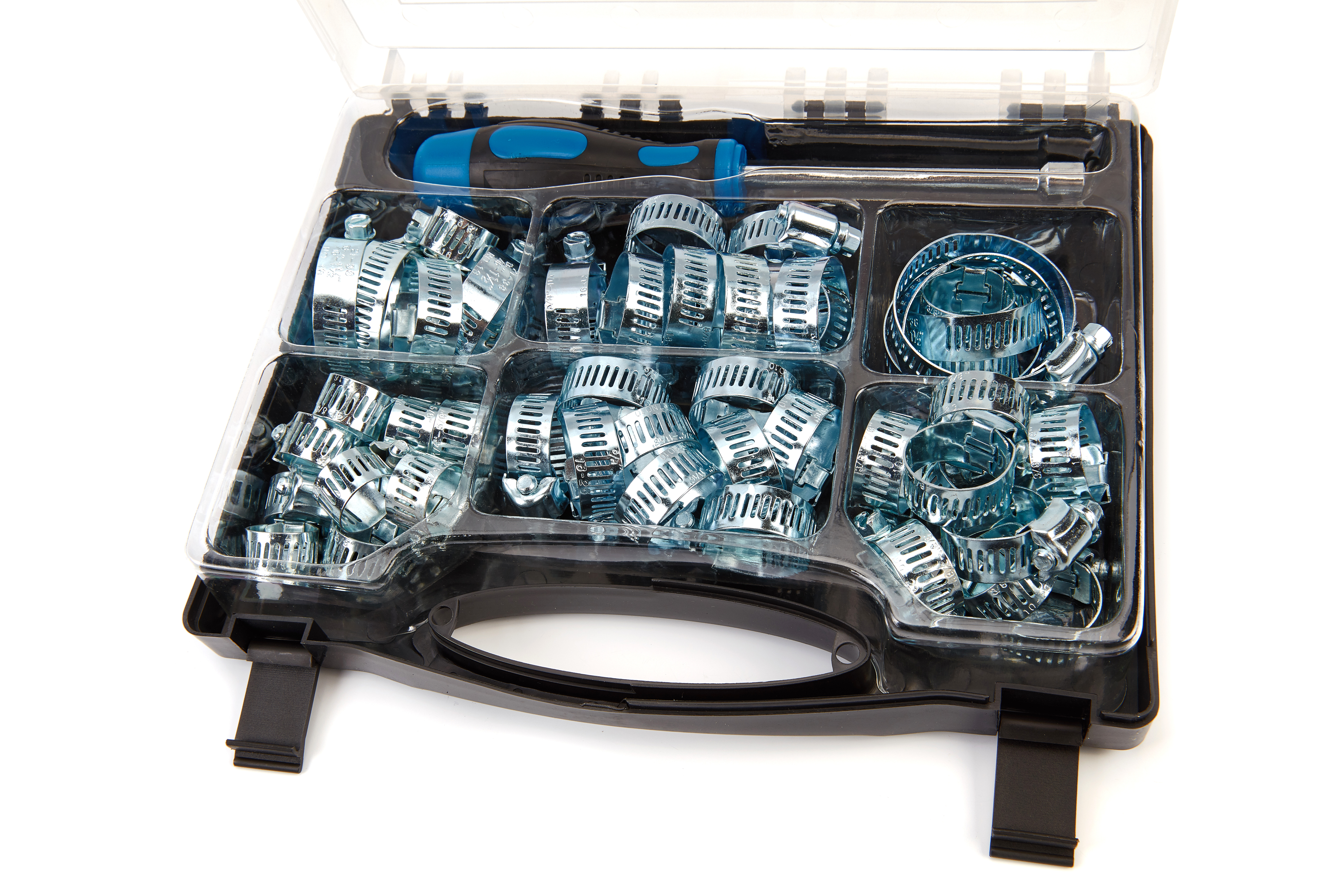 MCH Lot 50 Double Colliers De Serrage 16 Mm - Clips Tuyaux Plastique Gris Pour Fixation Robuste