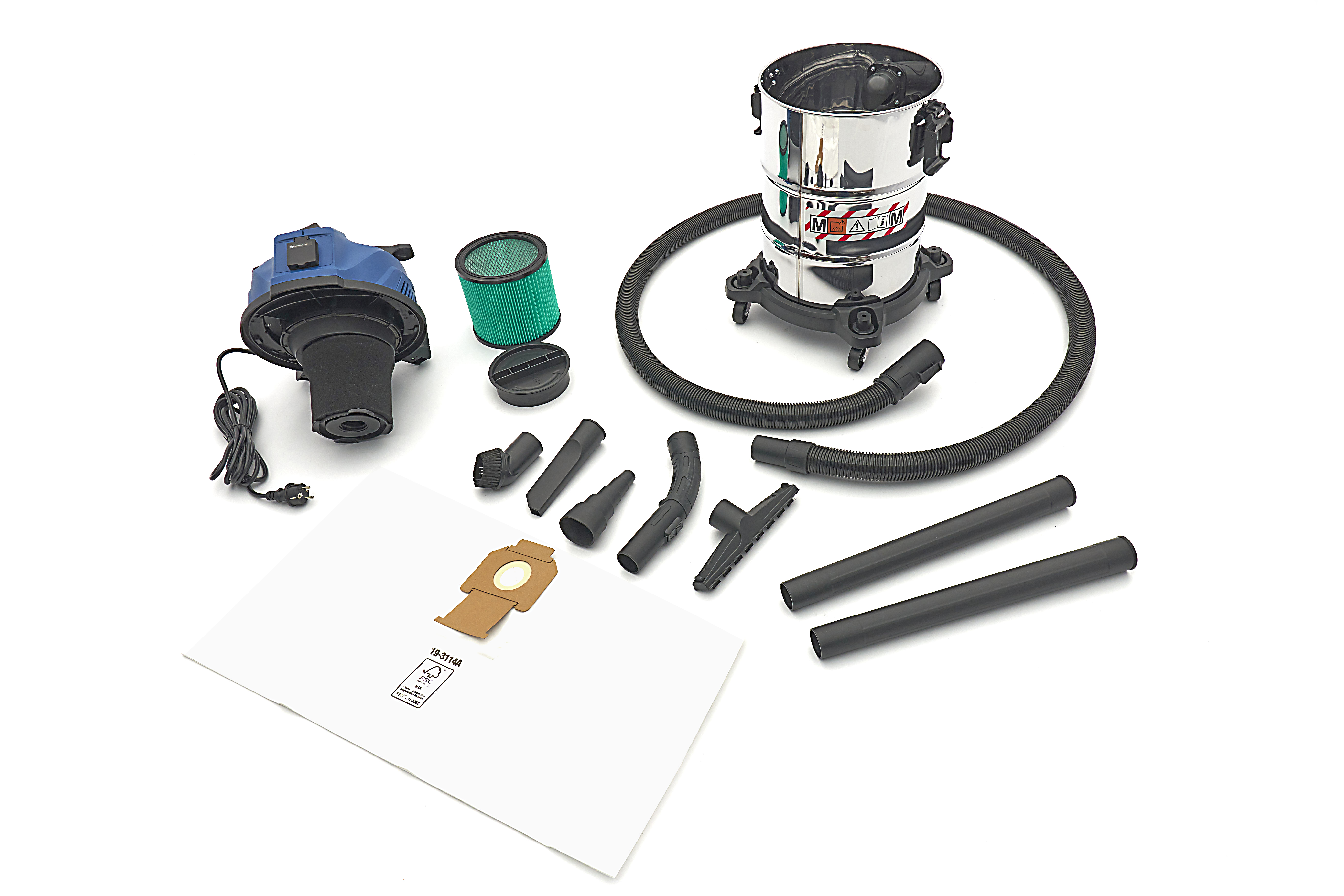 aspiratore polvere e liquidi 30 l LEHMANN Aspirapolvere Industriale 30 L, Aspira Solidi e Liquidi con Presa  di Corrente, Funzione di Soffiaggio, Doppio Filtro con HEPA, Scuotifiltro,  Bidone Aspiratutto per Officina, Cantiere e Garage : Amazon.it: Fai da main image 1