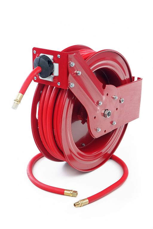 Wiltec stalen persluchthaspel 20 m, automatische slanghaspel 20 bar