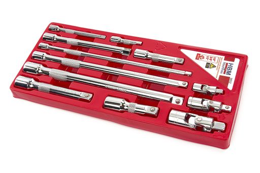 TECPO Juego De Extensiones De Inclinación 9 Piezas 1/2, 3/8 Y 1/4 – Acceso Difícil, Más Alcance Para Tus Llaves De Enchufe