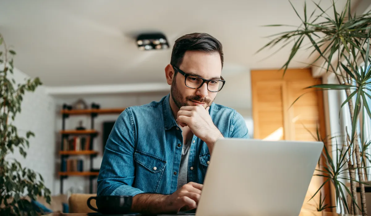 Man using laptop