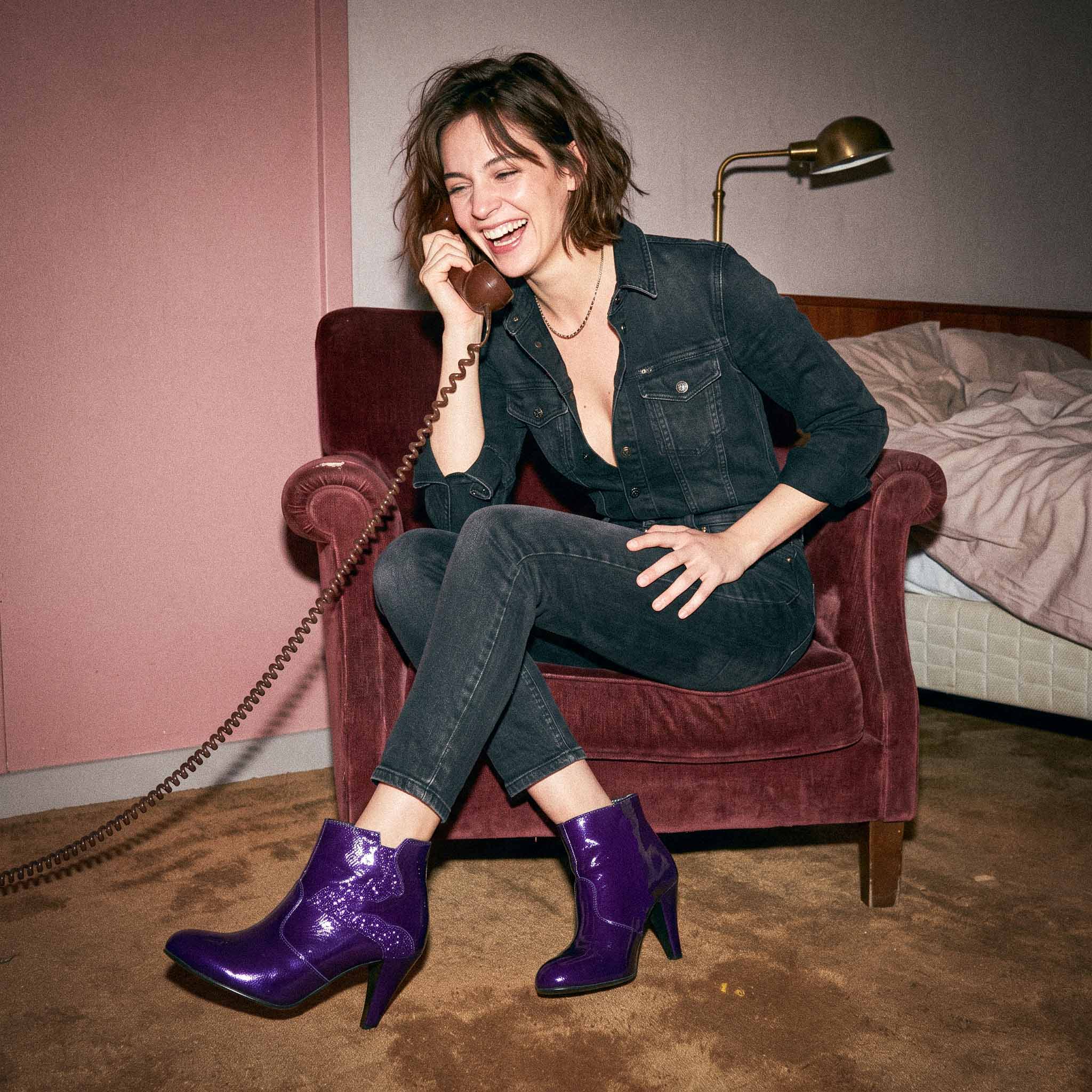 Djamelah - Cuir Verni & Glitter Violet