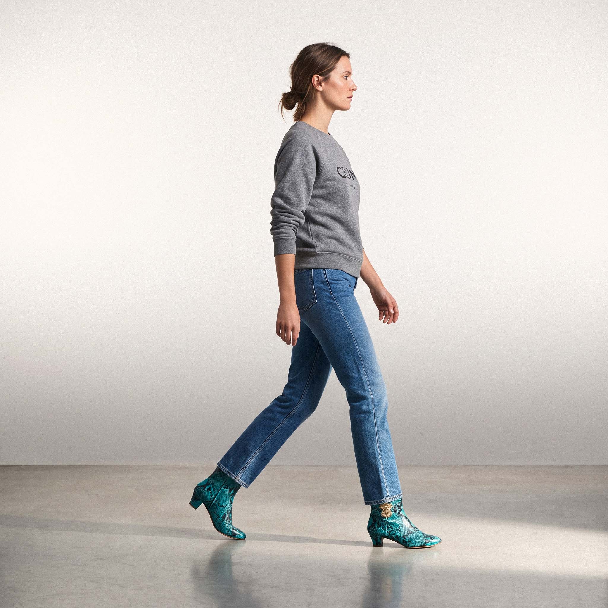 Kickrazy - Nubuck Imprimé Ecailles Turquoise