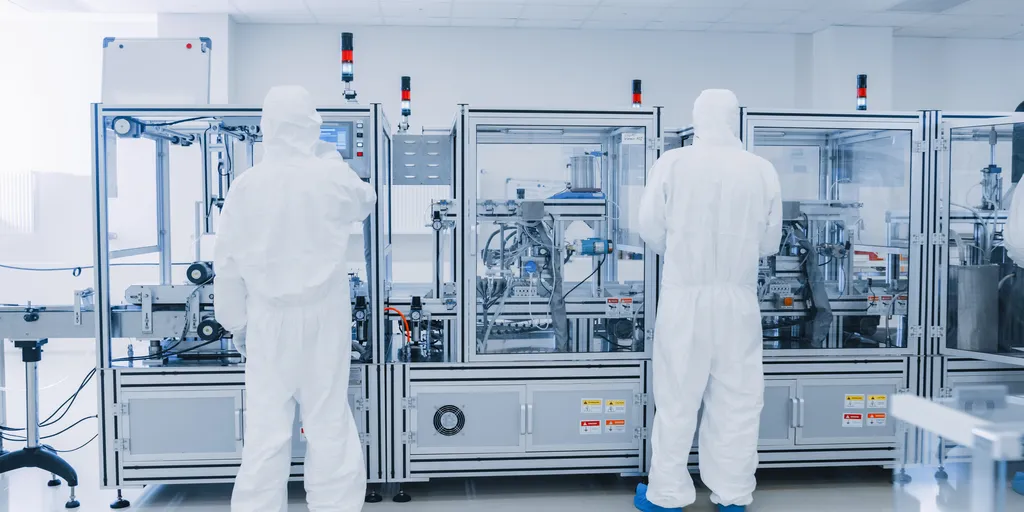 Lab workers working in lab.