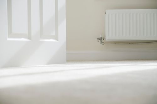 white radiator thermostatic valve living room