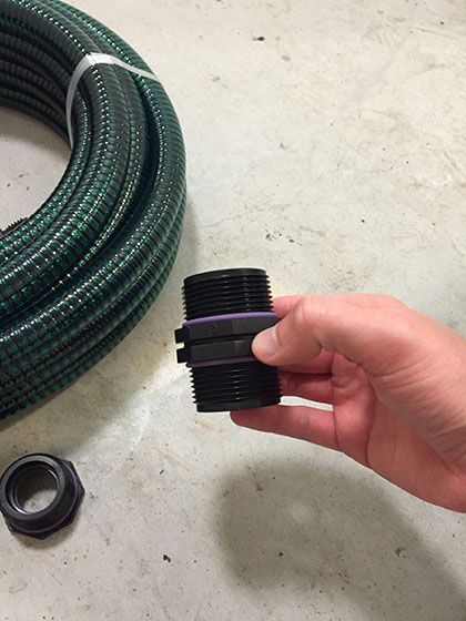 7. Neem de dubbele nippel