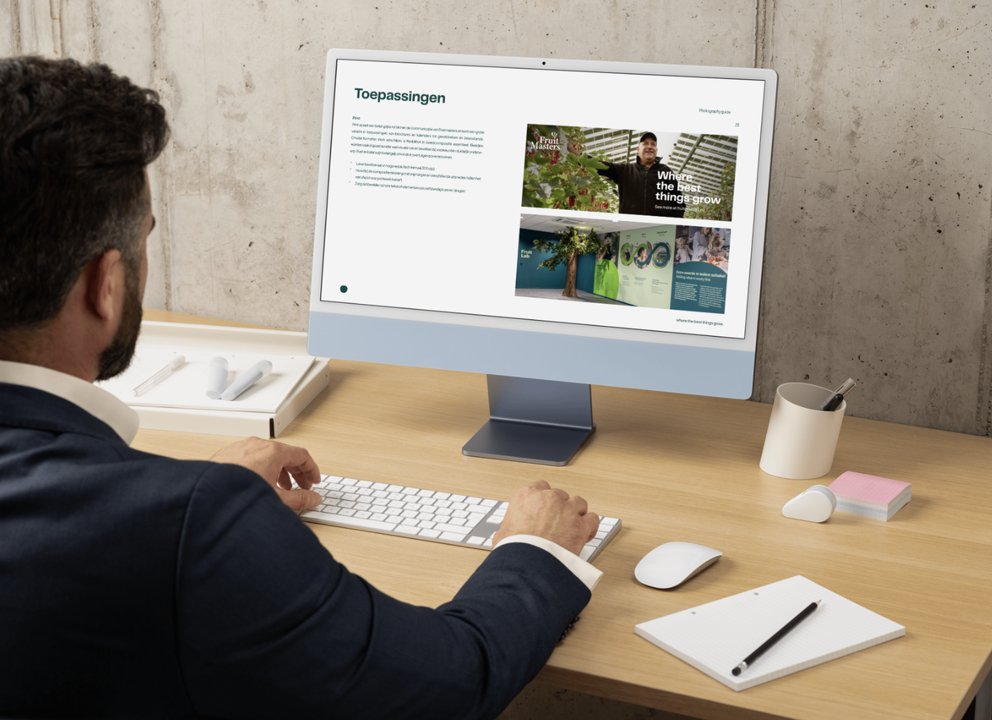 Visual style guide document on computer — Fitchd brand visual content strategy
