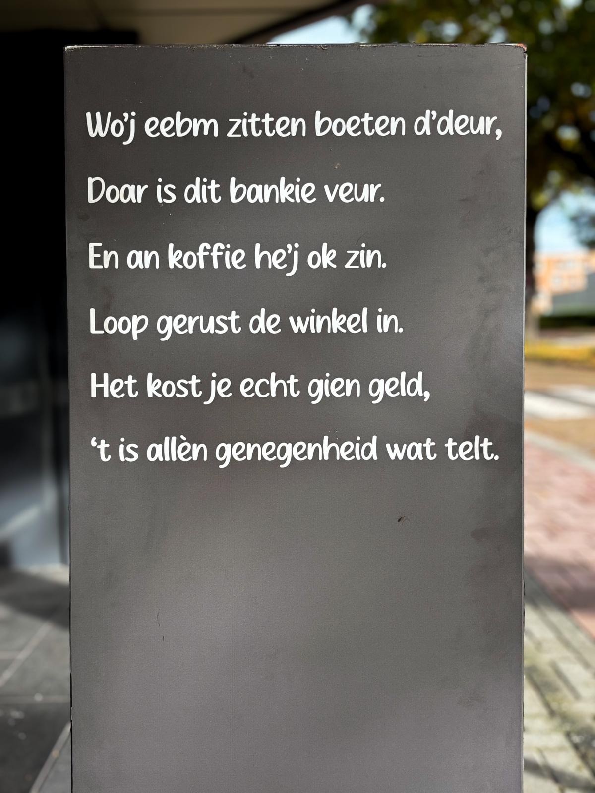 Bike Totaal Theo Bruning fietsenwinkel gedicht voor ingang