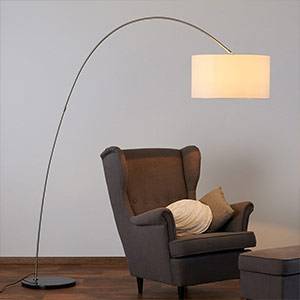 Alia fabric floor lamp with an LED lamp