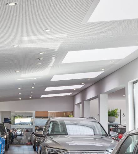 Basic lighting of the exhibition area