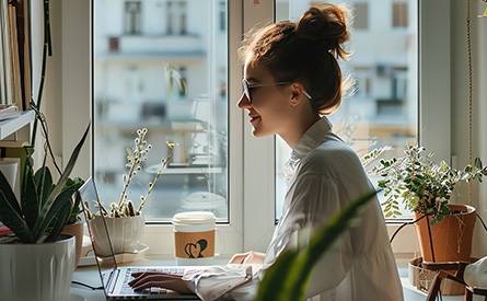 Junge Frau am arbeiten