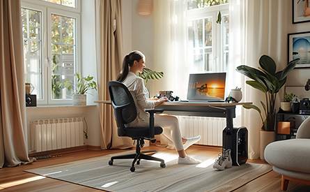 Home Office im Wohnzimmer