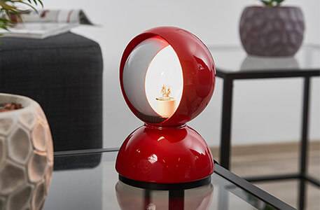 Artemide Eclisse - lampă de masă roșie de design