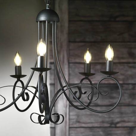 Črni lestenec Pompei brez odtenkov