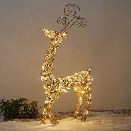 LED елен със златни пайети